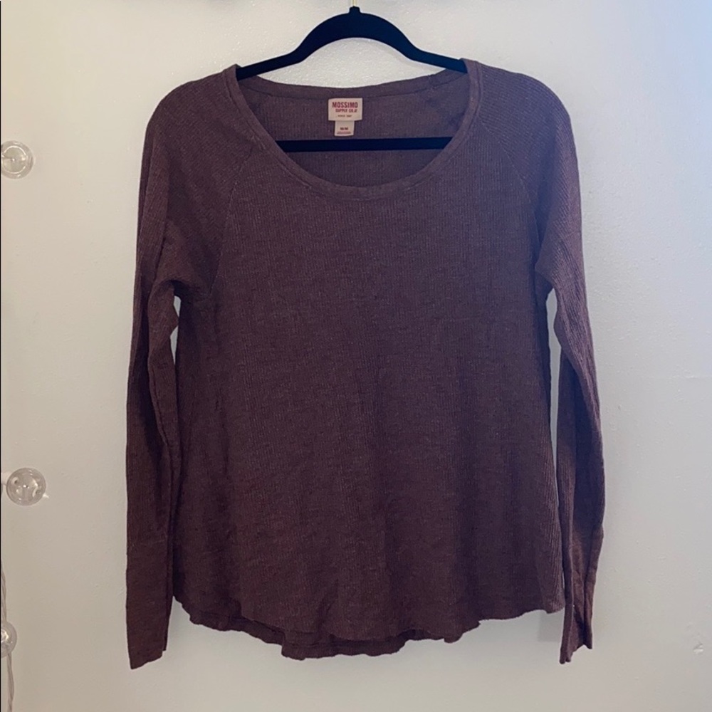 Purple Long-Sleeve Scoop Neck Tee